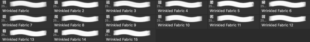Photoshopのリンクルブラシセットの実際のブラシ内容画像