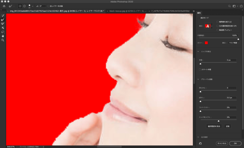 Adobe CC Photoshop フォトショップ 切り抜き 髪の毛 簡単 切り抜き 切り抜き素材 画像肌がガタガタしている