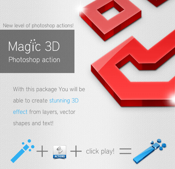 フォトショップ アクション Magic 3D