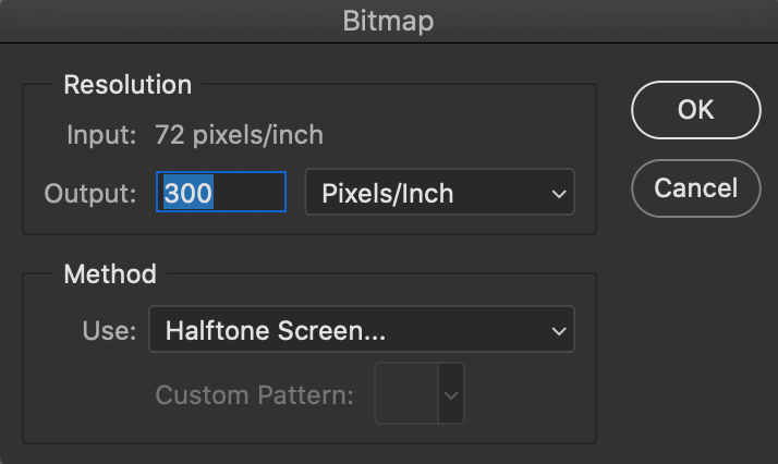 Photoshop 無料 アクション Halftone Automator 使い方 Bitmap 調整