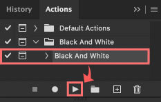 Photoshop 無料 アクション Black And White 実行