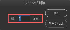 フリンジ削除を選択するとフリンジ削除パネルが表示され、フリンジを削除する幅をpixel単位で入力