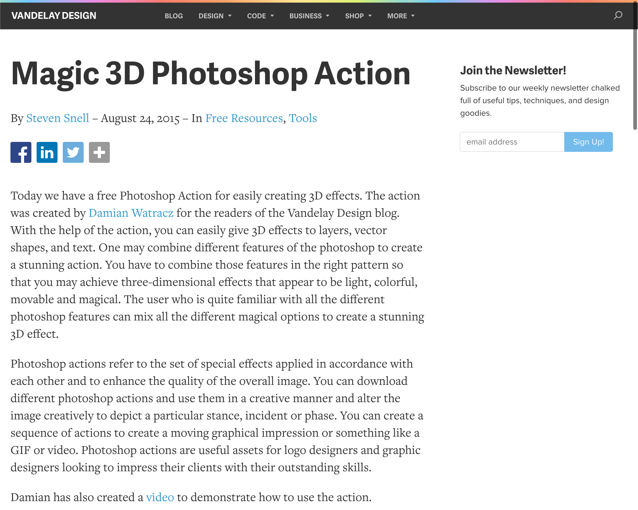 Photoshop 無料 アクション Magic 3D ダウンロード