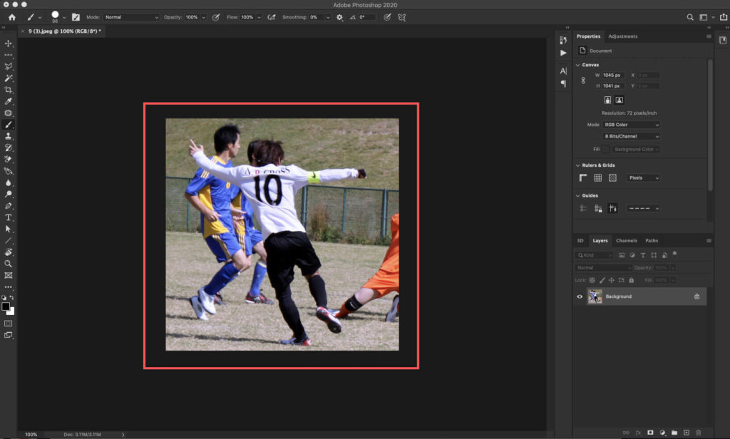アクションを適用したい素材をPhotoshopに読み込む