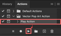 Photoshop 無料 アクション Vector Pop Art 使い方 Play Action