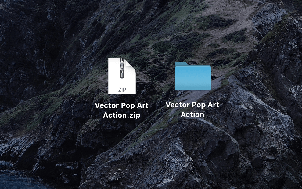 『Vector Pop Art Action.zip』がダウンロード