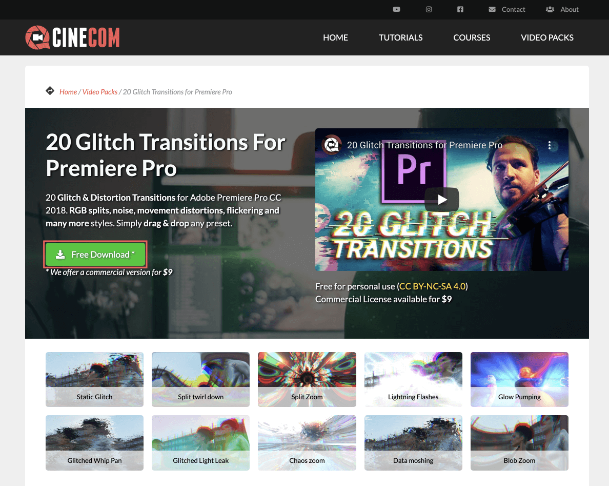 Premiere Pro Free Download グリッチトランジション