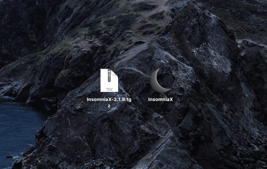 『InsomniaX』のアイコンを表示させダブルクリック