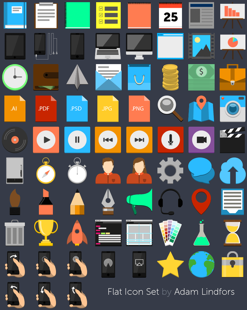Flat Icon Set by Adam Lindfors