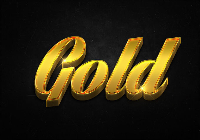 41 3d shiny gold text effects preview