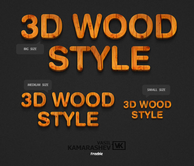 Photoshop Free Wood Text Effect Preset フォトショップ 無料 テキストエフェクト プリセット 木目 サムネイル デザイン 3D Wood Style