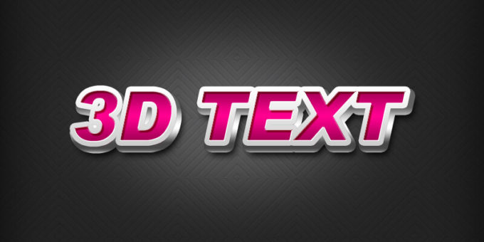 Photoshop Free Text Effect 3D Preset psd  フォトショップ 無料 テキストエフェクト プリセット 立体 サムネイル デザイン 3D Text Effect PSD File