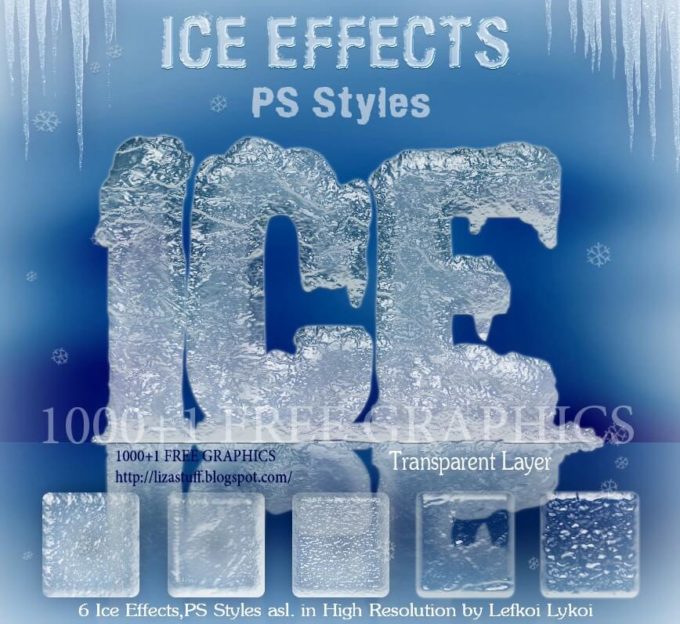 Photoshop Free Snow Ice Text Effect Preset フォトショップ 無料 テキストエフェクト プリセット 雪 氷 サムネイル デザイン Ice Effect Photoshop Styles