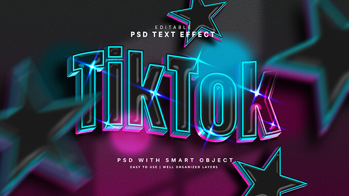 Photoshop Free Text Effect Pop Preset フォトショップ 無料 テキストエフェクト プリセット サムネイル デザイン おすすめ 素材  Disco TikTok