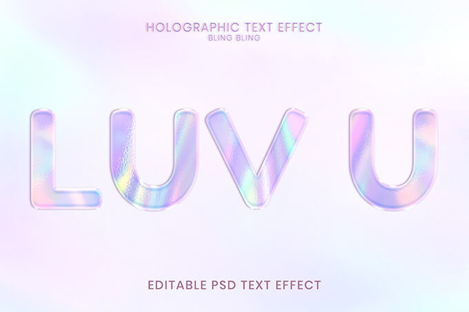 Photoshop Free Text Effect Pop Preset フォトショップ 無料 テキストエフェクト プリセット サムネイル デザイン おすすめ 素材  Holographic