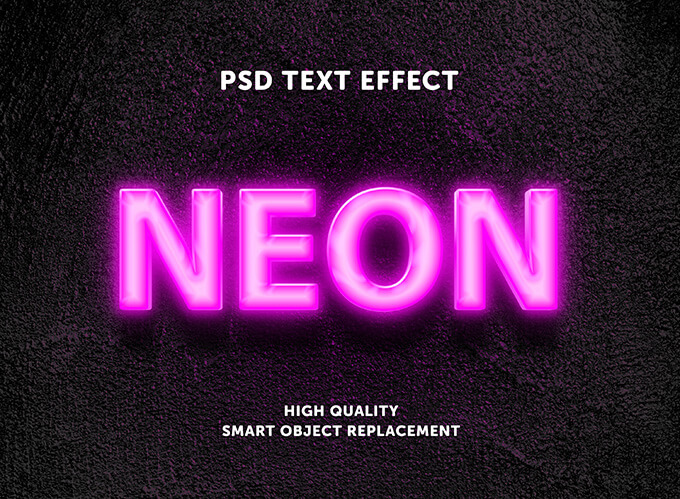 Photoshop Free Text Effect Glow Preset フォトショップ 無料 テキストエフェクト プリセット サムネイル デザイン おすすめ 素材 Neon pink glow