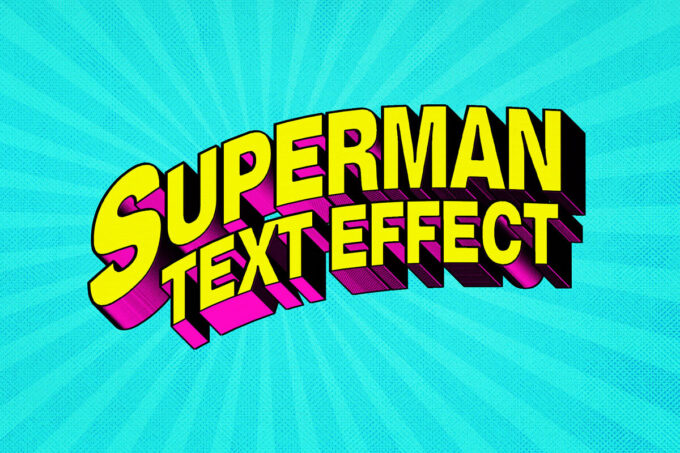 Photoshop Free Text Effect Pop Preset psd フォトショップ 無料 テキストエフェクト プリセット サムネイル デザイン 素材 Superhero Comic