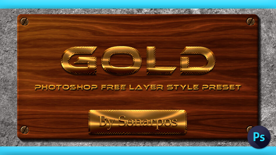 Photoshop Free Layer Style Preset Gold フォトショップ 無料 金 プリセット サムネイル 素材