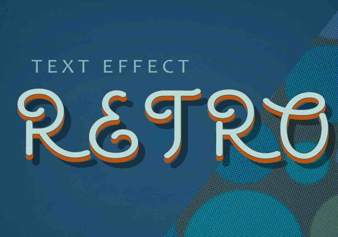 Photoshop Free Text Effect Vintage Preset psd フォトショップ 無料 テキストエフェクト プリセット サムネイル デザイン 素材 Retro