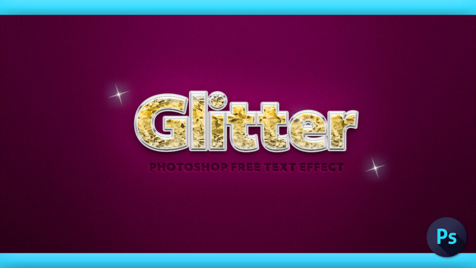 Photoshop Free Glitter Text Effect Preset フォトショップ 無料 テキストエフェクト プリセット サムネイル デザイン 宝石 キラキラ グリッター Diamond