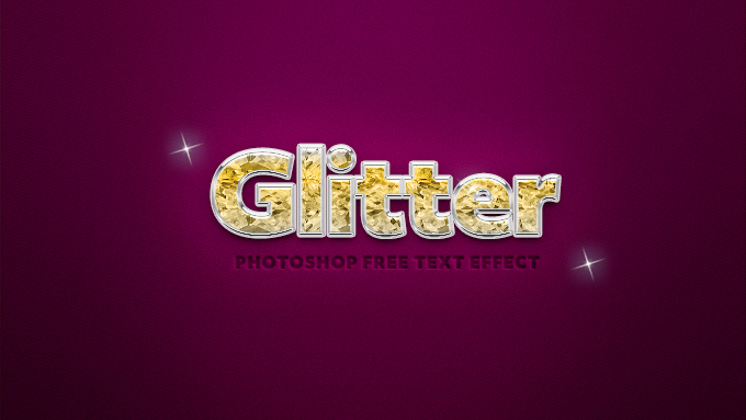 Photoshop Free Glitter Text Effect Preset フォトショップ 無料 テキストエフェクト プリセット サムネイル デザイン 宝石 キラキラ グリッター