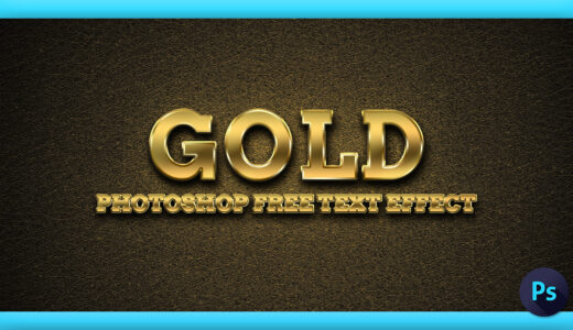 Photoshop Free Gold Text Effect Preset フォトショップ 無料 テキストエフェクト プリセット サムネイル デザイン ゴールド 金