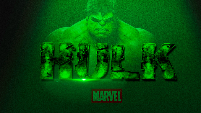 Photoshop Free Movie Text Effect Preset Hulk フォトショップ 無料 テキストエフェクト プリセット 映画 ハルク サムネイル デザイン