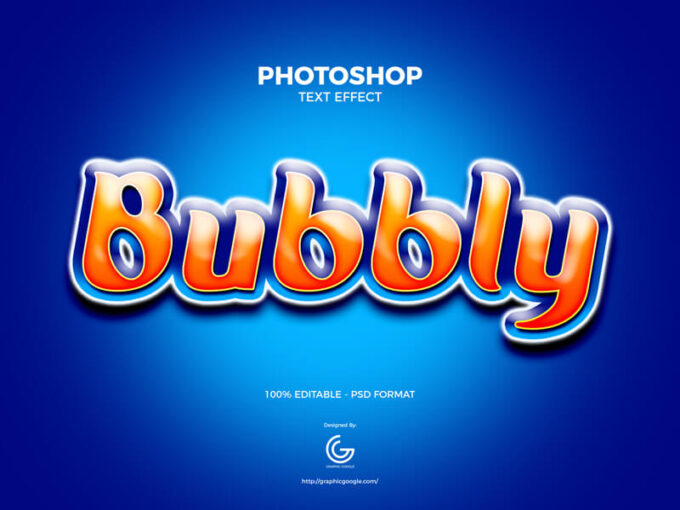Photoshop Free Text Effect Cute Pop Preset psd フォトショップ 無料 テキストエフェクト プリセット サビ サムネイル デザイン Bubbly
