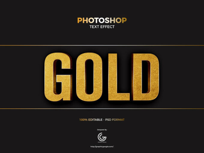 Photoshop Free Text Effect Gold Preset psd フォトショップ 無料 テキストエフェクト プリセット 金 サムネイル デザイン Gold Foil