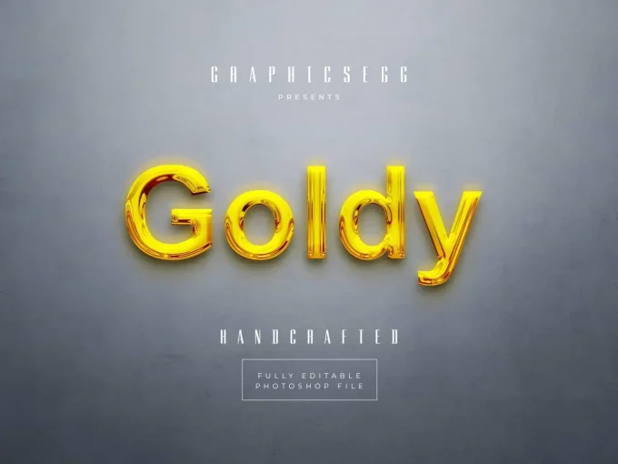 Photoshop Free Text Effect Gold Preset psd フォトショップ 無料 テキストエフェクト プリセット 金 サムネイル デザイン 素材 Goldy