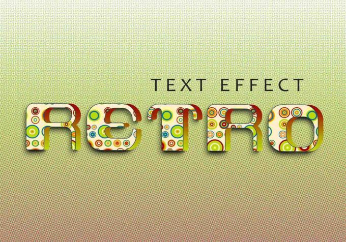 Photoshop Free Text Effect Retro Preset psd フォトショップ 無料 テキストエフェクト プリセット サムネイル デザイン 素材 Retro Pattern