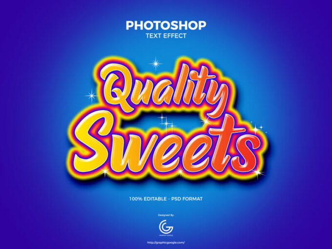 Photoshop Free Text Effect Food Cute Pop  Preset psd フォトショップ 無料 テキストエフェクト プリセット サムネイル デザイン Sweets