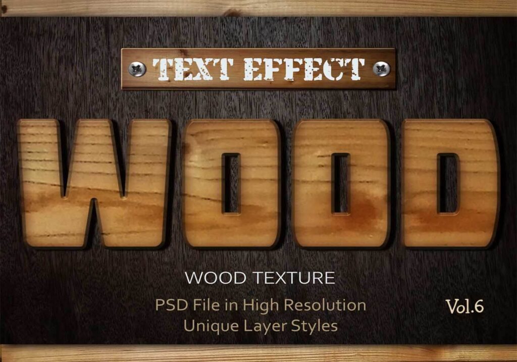 Photoshop Free Text Effect Wood Preset psd フォトショップ 無料 テキストエフェクト プリセット 木目 サムネイル デザイン 素材