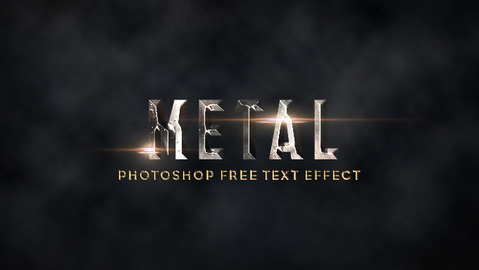 Photoshop Free Metal Chrome Silver Text Effect Preset フォトショップ 無料 テキストエフェクト プリセット メタル クロム シルバー サムネイル デザイン