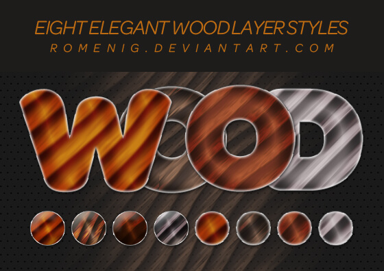 Photoshop Free Layer Style Preset Wood Stripe フォトショップ 無料 ストライプ 木目 プリセット 素材 ELEGANT WOOD FREE LAYER STYLES
