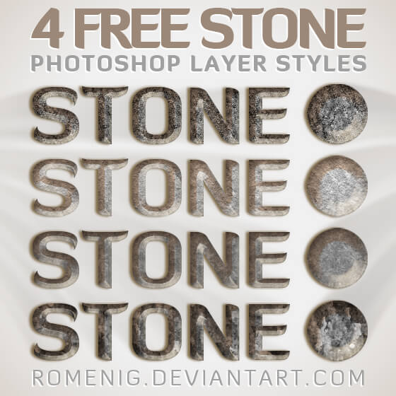Photoshop Free Layer Style Preset Stone Rock asl フォトショップ 無料 石 ストーン 岩 プリセット サムネイル 素材 COOL STONE FREE LAYER STYLES