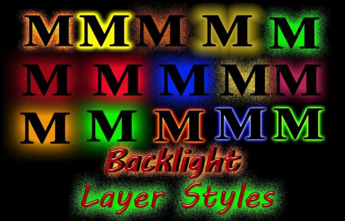 Photoshop Free Layer Style Preset Neon glow Reflection asl フォトショップ 無料 ネオンサイン グロー 反射 プリセット サムネイル 素材 Back Light PS Styles