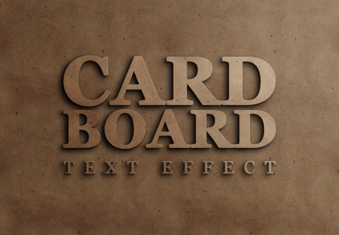 Photoshop Free Text Effect 3D Preset psd  フォトショップ 無料 テキストエフェクト プリセット 立体 サムネイル デザイン Cardboard text effect