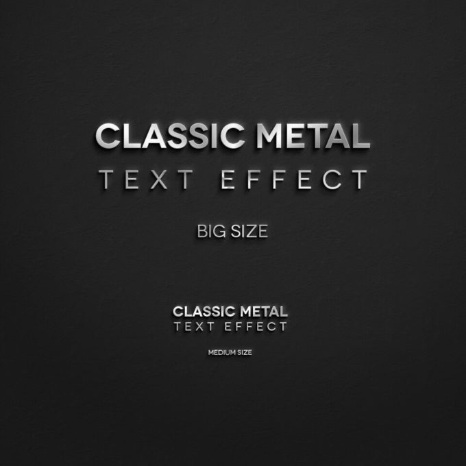 Photoshop Free Metal Chrome Silver Text Effect Preset フォトショップ 無料 テキストエフェクト プリセット メタル クロム シルバー サムネイル デザイン Classic Metal Psd Text Effect