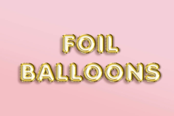 Photoshop Free Cute Pop Text Effect Preset フォトショップ 無料 テキストエフェクト プリセット かわいい ポップ サムネイル デザイン Gold Foil Balloon