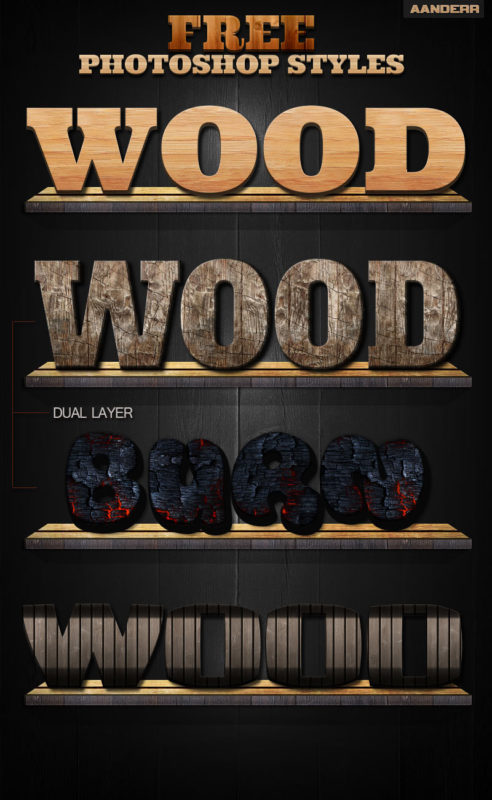 Photoshop Free Layer Style Preset Wood asl フォトショップ 無料 プリセット サムネイル 素材 ウッド 
