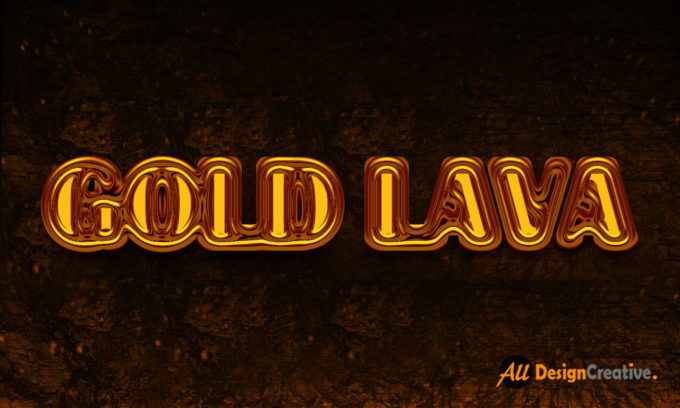 Photoshop Free Text Effect Preset Gold フォトショップ 無料 金 テキストエフェクト プリセット サムネイル デザイン Gold Lava Text Effect PSD