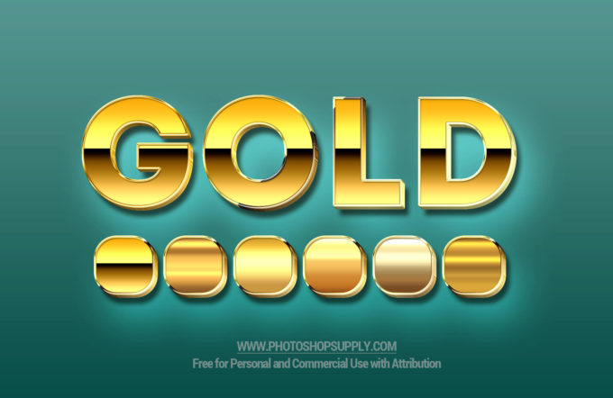 Photoshop Free Text Effect Preset Gold フォトショップ 無料 金 テキストエフェクト プリセット サムネイル デザイン Gold Style