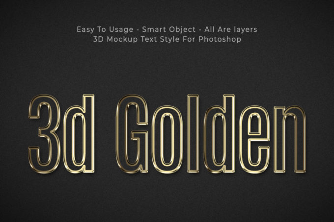 Photoshop Free Text Effect Preset Gold フォトショップ 無料 金 テキストエフェクト プリセット サムネイル デザイン Golden 3D Text Style Effects