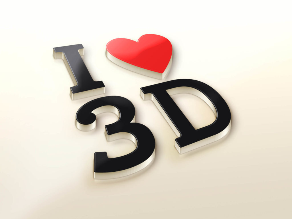 I Love 3D Logo Mock-Up