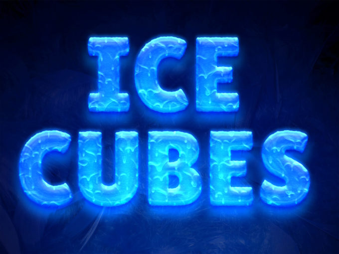 Photoshop Free Snow Ice Text Effect Preset フォトショップ 無料 テキストエフェクト プリセット 雪 氷 サムネイル デザイン Ice Cubes Text Style