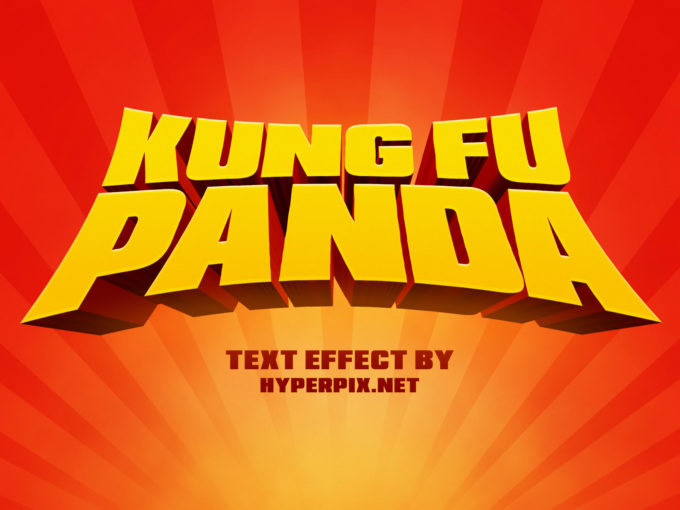Photoshop Free Movie Text Effect Preset Cinema Movie フォトショップ 無料 テキストエフェクト プリセット 映画 サムネイル デザイン Kung Fu Panda