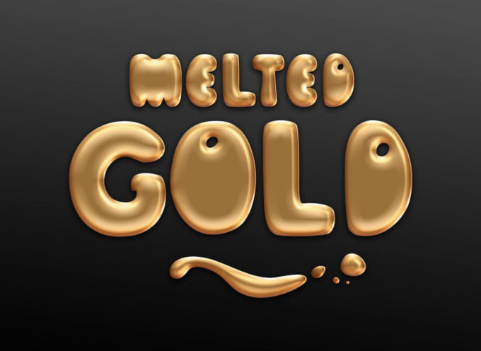 Photoshop Free Text Effect Preset Gold フォトショップ 無料 金 テキストエフェクト プリセット サムネイル デザイン Melted Gold Text Style
