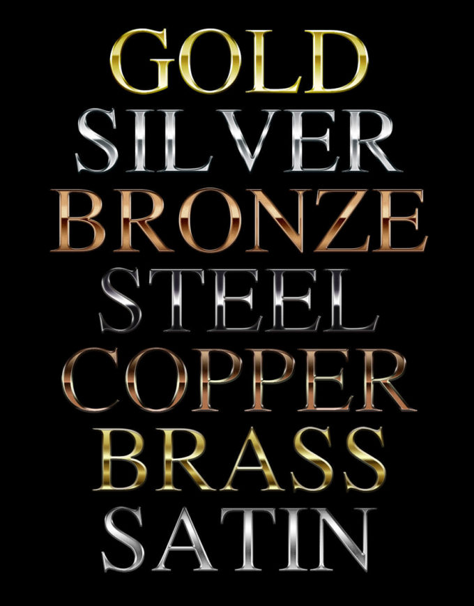 Photoshop Free Layer Style Preset Metal Silver フォトショップ 無料 模様 プリセット サムネイル 素材 おすすめ メタル シルバー Metal pack layer style text fx