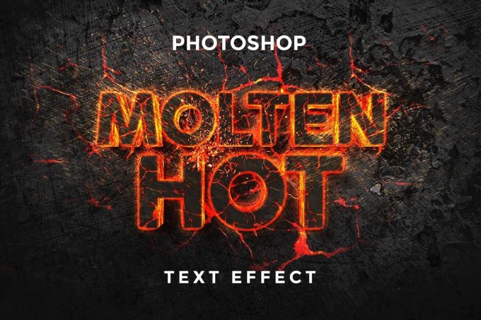 Photoshop Free Text Effect Preset Unique フォトショップ 無料 テキストエフェクト プリセット サムネイル デザイン おすすめ Molten
